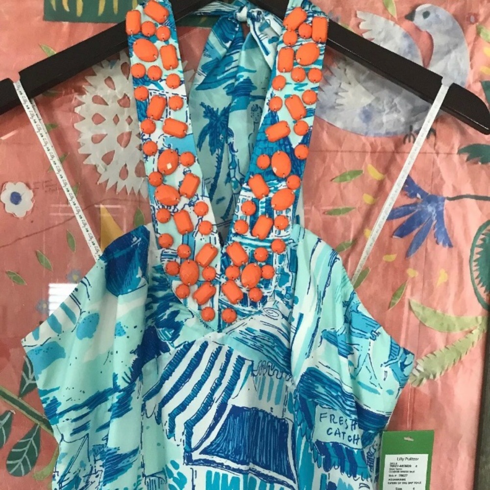 Lilly Pulitzer RARE silk dress Toile Sz 4 $368